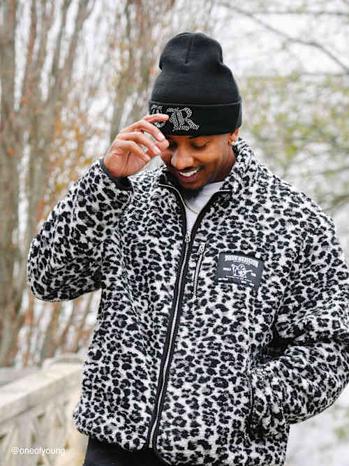 ЛЕОПАРДОВАЯ ШЕРП-КУРТКА С ОТКРЫТЫМ ВОРОТОМ ПОД ГОРЛО