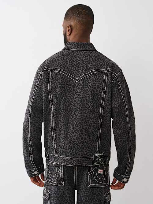 JIMMY OVERSIZED LEOPARD BIG T DENIM JACKET