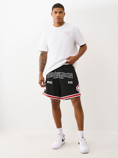 ARCHED LOGO BASKETBALL SHORT