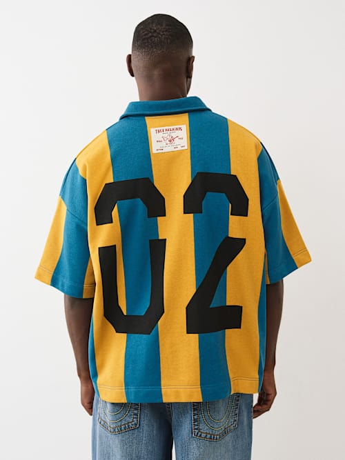 OVERSIZED STRIPED JERSEY PULLOVER