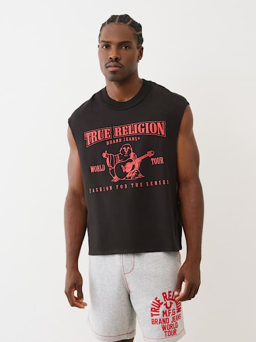 WORLD TOUR SLEEVELESS CUT OFF TEE