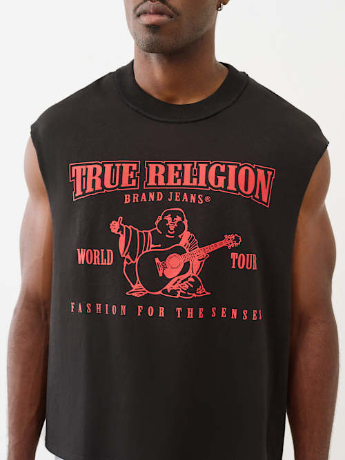 WORLD TOUR SLEEVELESS CUT OFF TEE
