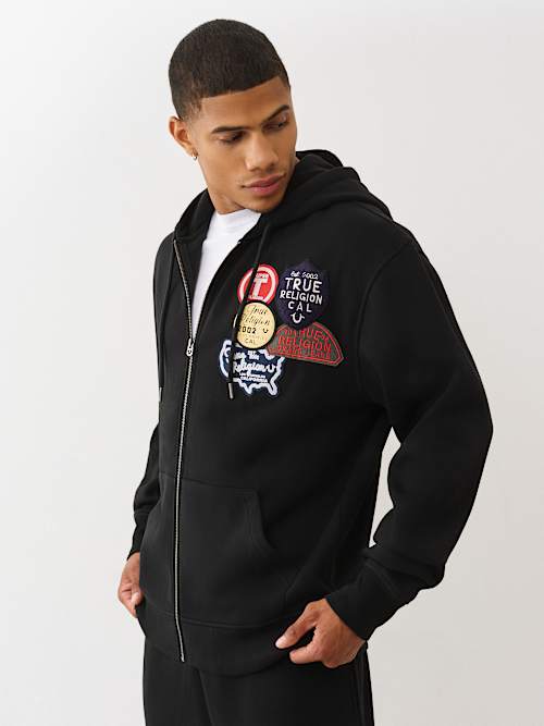 VINTAGE PATCH ZIP HOODIE
