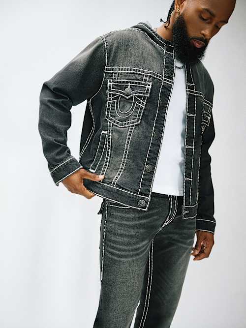 ДЖИНСОВАЯ КУРТКА SUPER T С КАПЮШОНОМ