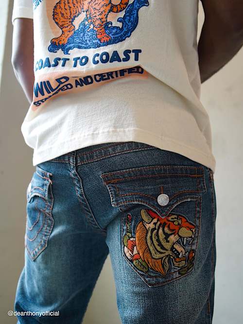 ПРЯМАЯ ДЖИНСОВАЯ РУБАШКА С ВЫШИТЫМ КАРМАНОМ RICKY BIG T