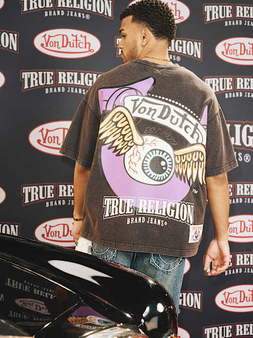 ФУТБОЛКА ОВЕРСАЙЗ С ЛОГОТИПОМ TRUE RELIGION X VON DUTCH