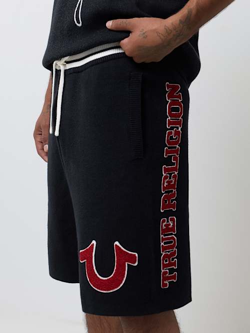 【希少品】TRUE RELIGION LOGO SHORTS KNIT LOGO SHORT