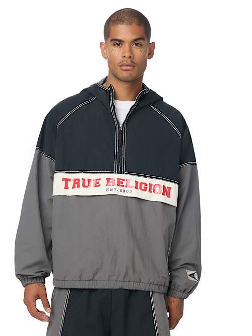 COLORBLOCK BIG T NYLON ANORAK JACKET