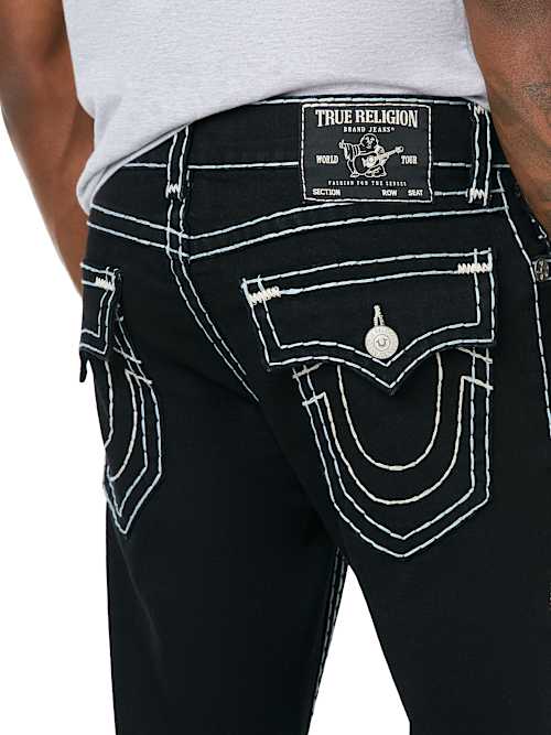 True Religion ブラックデニム　X Ricky Super T Flap Straight Jean 34
