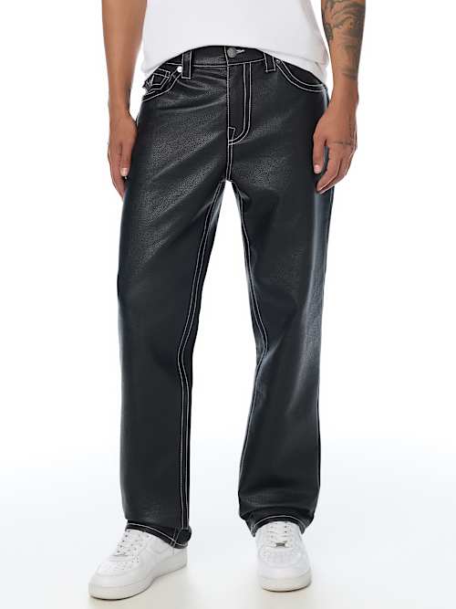 TRUE RELIGION ストレート 31 Ricky Faux Leather Straight Jean 34