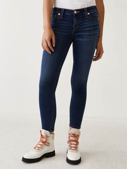 Mid Rise Coated Denim True Skinny Jeans