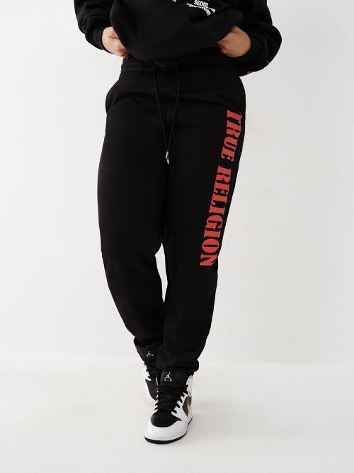 Women Black Acorn Embroidery Joggers