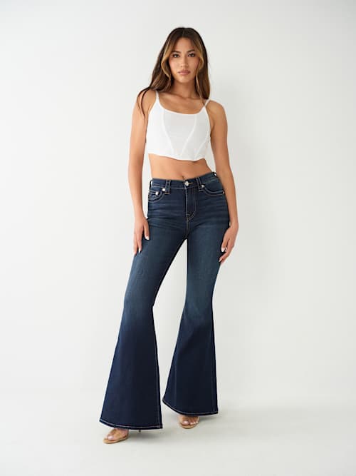 ДЖИНСОВАЯ КУРТКА-КЛЕШ С ВЫСОКОЙ ПОСАДКОЙ