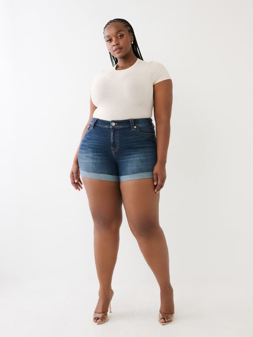 PLUS JENNIE MID RISE CURVY ROLLED SHORT