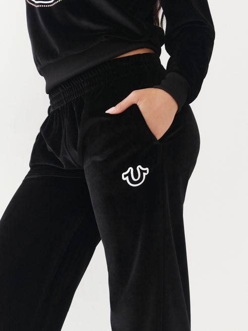 VELOUR WIDE LEG LOUNGE PANT
