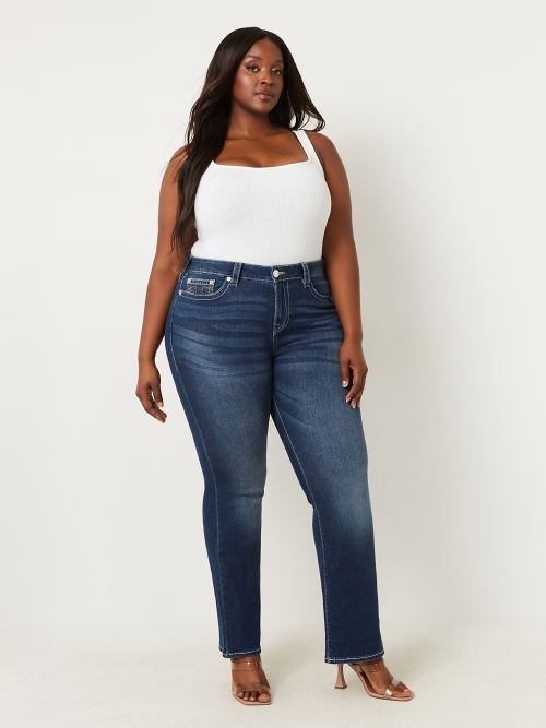 Slim Bootcut Jeans In Plus Size - Blue Moon