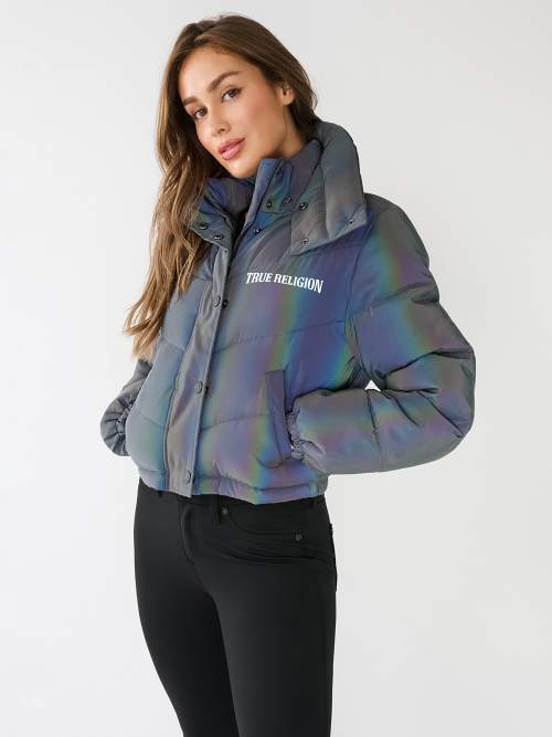 REFLECTIVE CROP PUFFER JACKET