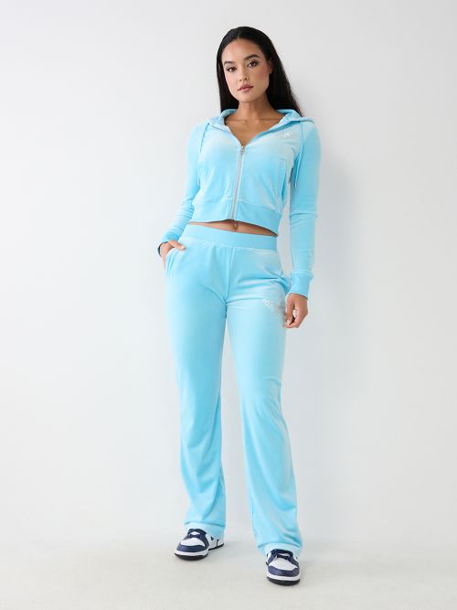 CRYSTAL VELOUR LOGO TRACK PANT