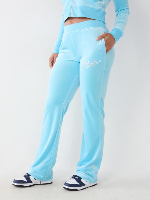 CRYSTAL VELOUR LOGO TRACK PANT