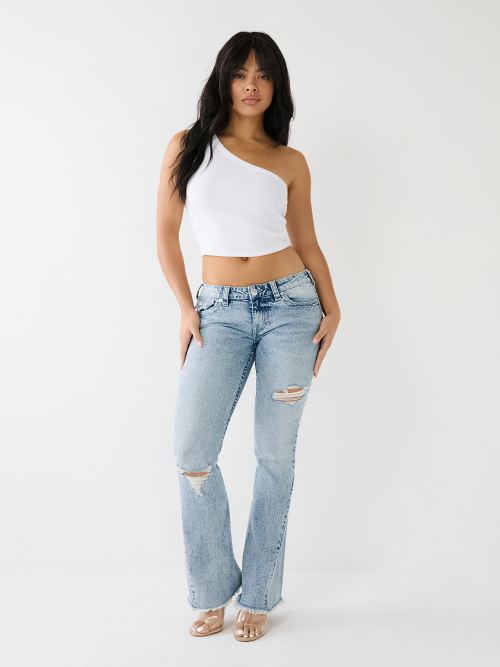 JOEY DISTRESSED LOW RISE FLARE JEAN