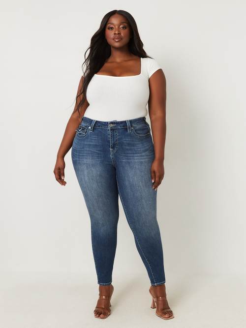 RED Plus Raw High Waisted jeggings, Plus Size Jeggings