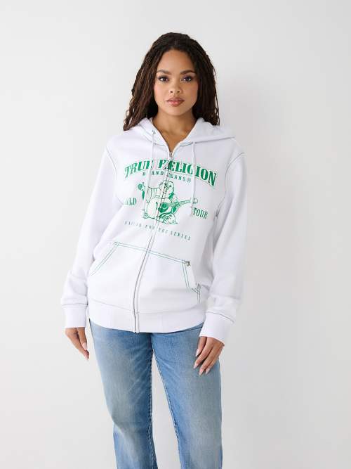 BIG T LOGO ZIP CROP HOODIE