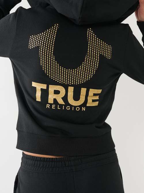 True religion black and hotsell gold hoodie