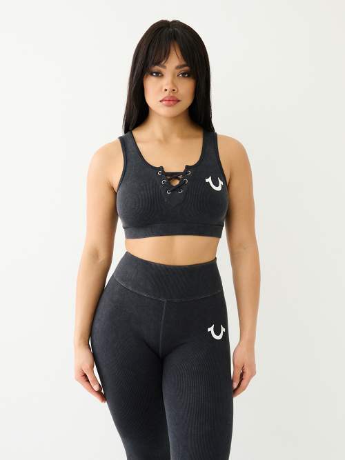 LACE UP SEAMLESS SPORTS BRA