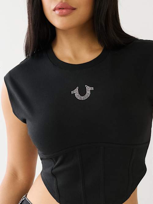 УКОРОЧЕННЫЙ ТОП С КОРСЕТОМ CRYSTAL HS