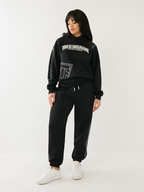 Poleron Hoodie Oversize Negro Mujer Basic - Uniforma