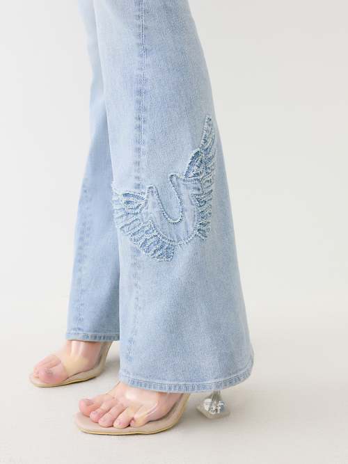 JOEY FRAYED WING HORSESHOE FLARE JEAN