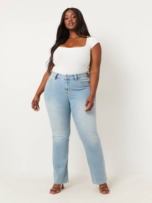 Plus Size, High Rise Straight Leg Jeans (Medium) FINAL SALE