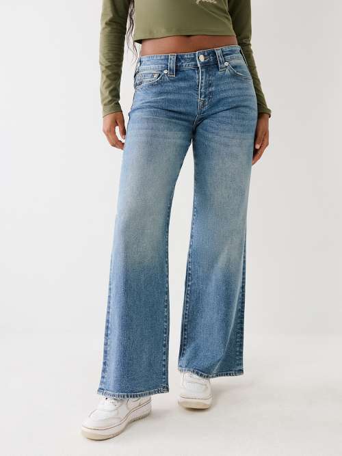 Xuela - High Rise Washed Wide Leg Jeans