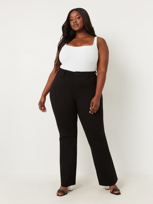 PLUS JOEY PONTE CURVY FLARE PANTS 