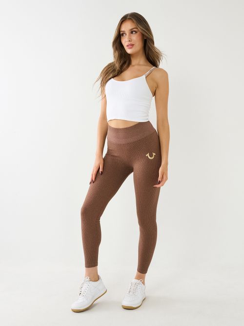 Oatmeal Acid Wash Seamless Rib Ruched Bum Leggings