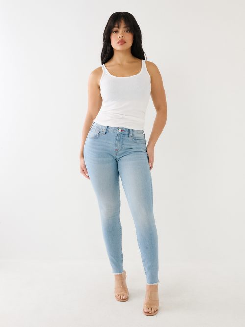 JENNIE MID RISE FRAYED SKINNY JEAN