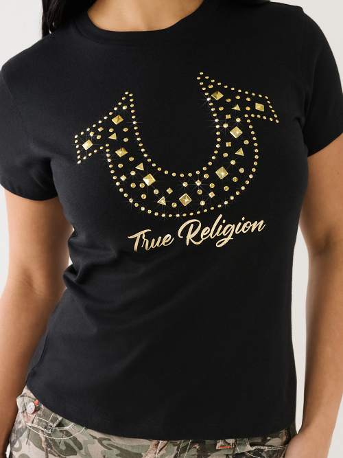 STUDDED HORSESHOE TEE