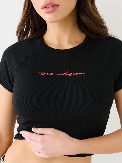 RIBBED TR CORSET CROP TEE