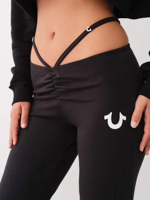 RUCHED STRAPPY FLARE LEGGING