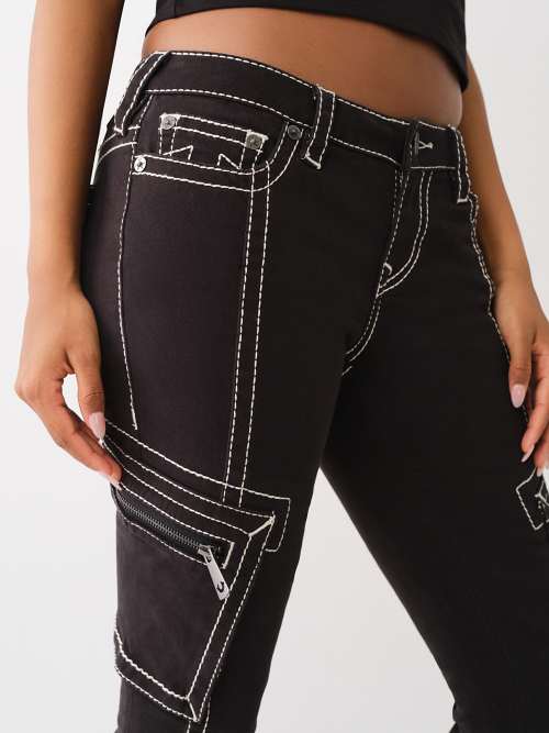 BECCA LOW RISE BIG T CARGO BOOTCUT PANT