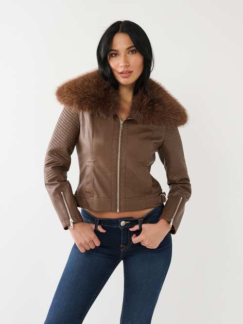 True religion fur outlet coat