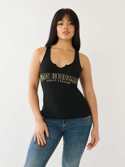  CRYSTAL ARCHED LOGO TANK TOP