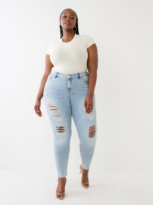 PLUS HALLE DISTRESSED SUPER SKINNY JEAN