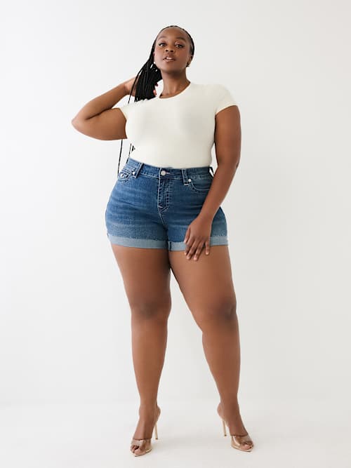 ПЛЮС ДЖЕННИ СВЕРНУЛА ДЖИНСОВУЮ КОРОТКУЮ ЮБКУ