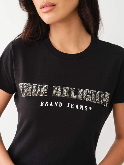 CAMISETA EN DEGRADADO CON LOGOTIPO EN CRISTALES