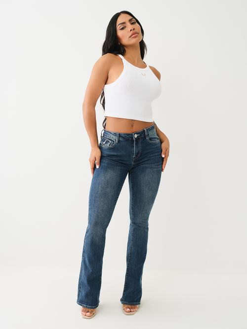 BECCA MID RISE FLAP BOOTCUT JEAN