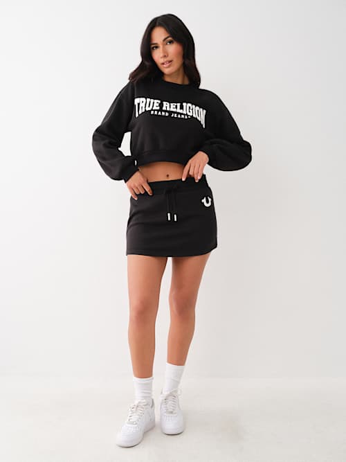 PUFF PRINT LOGO CROP SWEATSHIRT