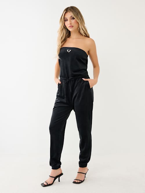 КОМБИНЕЗОН-ТЮБИК ИЗ ВЕЛЮРА CRYSTAL HS