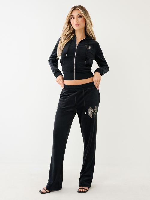 Victoria's Secret L TRACKSUIT SET Full-zip Hoodie+jogger pant PURPLE VELOUR