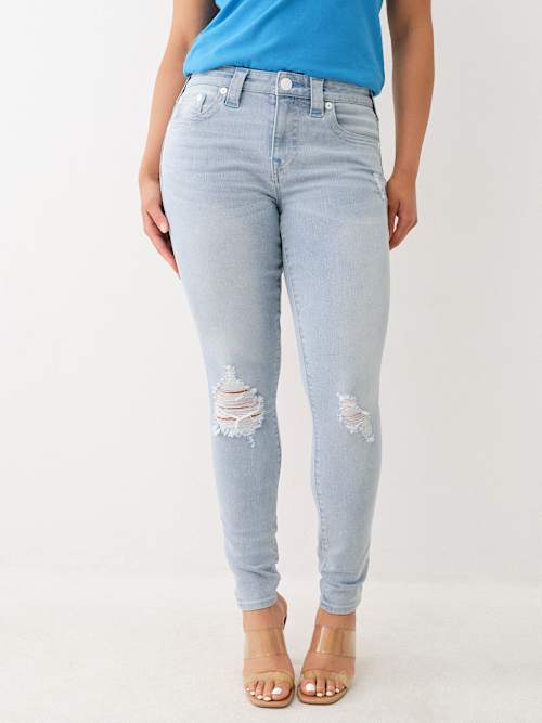 ОБТЯГИВАЮЩИЕ ДЖИНСЫ СРЕДНЕЙ ПОСАДКИ JENNIE DISTRESSED